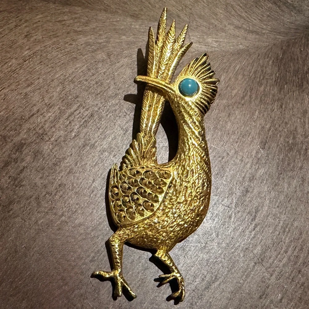 Vintage Roadrunner Brooch J Ritter Signed Bird Pin - Picture 3 of 12